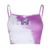 Sexy Butterfly Crop Top Woman Backless Spaghetti Strap Tank Tops Summer Clubwear Party Tie Dye Cami Top Harajuku Debardeur Femme