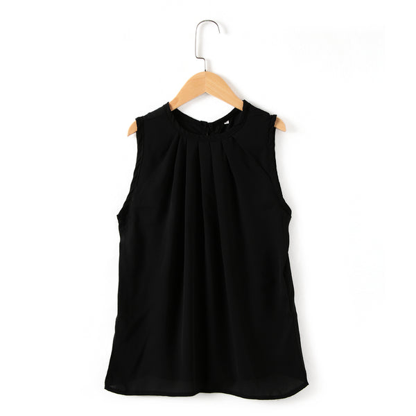 Sexy Chiffon Blouse Blouse Solid Sleeveless Tops Women Spring summer style Shirt Tops Blouses Casual Breathable Clothing