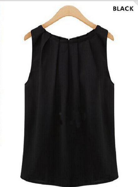 Sexy Chiffon Sleeveless Blouse Shirt Casual Women Tops Summer 2022 Solid Women Summer Shirt Beach Casual Wear