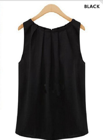 Sexy Chiffon Sleeveless Blouse Shirt Casual Women Tops Summer 2022 Solid Women Summer Shirt Beach Casual Wear