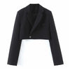 Sexy Copped Blazer 2 Piece Set Empire Split Skirts Set Dress Suit Women Single Button Blazer Empire Solid Skirts Summer Korean