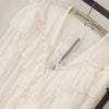 Sexy Deep V-Neck Ruffled Chiffon Shirts Retro lantern Sleeve Pleated Blouses Splice Flounce Thin Transparent Tops 2023