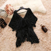 Sexy Deep V-neck bat sleeves Blouses Double layers Ruffles irregular Pleated Chiffon Shirt High waist Lotus Tops 2022