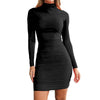 Sexy Dress Women Clothes  High Bag Hip Black Red  Long Sleeved Woman Dress Clothing Vestidos Spring Autumn женское платье