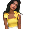 Sexy Fashion Women Crop top Short Casual Tank Tops Vest Bow Bandage Halter summer tops good quality Ropa Mujer Camisetas