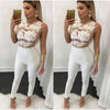 Sexy Fashion Women Sleeveless Bandage Bodycon Jumpsuit Lace Romper Trousers Evening Clubwear Red
