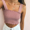 Sexy Fashion Women Tank Top Casual Short Bow Tops Vest Bow Bandage Square Collar Crop Tops Shirt Tees