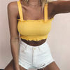 Sexy Fashion Women Tank Top Casual Short Bow Tops Vest Bow Bandage Square Collar Crop Tops Shirt Tees