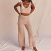 Sexy Fur Two Piece Set Fall Winter Fleece Thicken Women Outfits Backless Crop Tops And Pants Suit Solid Clubwear Sets