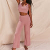 Sexy Fur Two Piece Set Fall Winter Fleece Thicken Women Outfits Backless Crop Tops And Pants Suit Solid Clubwear Sets