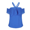 Sexy Halter Chiffon Shirts Summer Fashion Off Shoulder Flounced Blouses Casual Loose Chiffon Tops For Women WS9231U