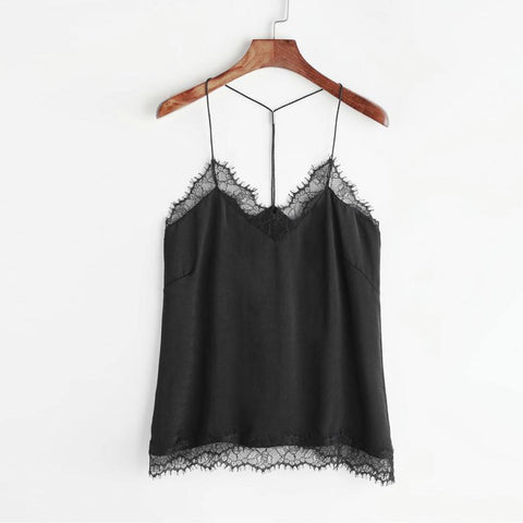 Sexy Halter Tops Black Lace Camis Top Women Sleeveless Lace Crop Top Loose Casual Vest Top Shirt Blusa De Renda Caraco Dentelle