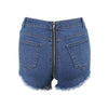 Sexy High Waist Short Jeans for Women New Back Zipper Hem Ripped Denim Party Club Hotpants Elastic Stretched Trousers Femme