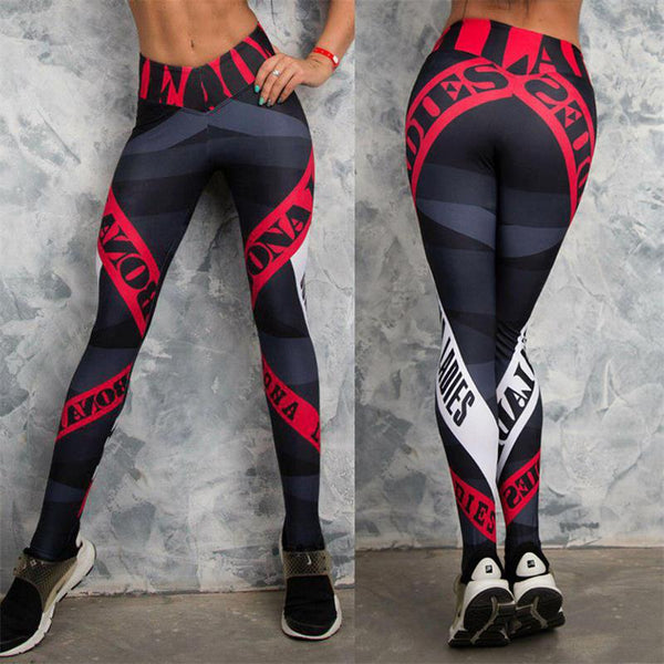 Sexy Hips Push Up Leggings Fitness Gyms Quick Dry Bottoms Trousers Fashion Women's Sporting Leggings New Letters Printed Pants