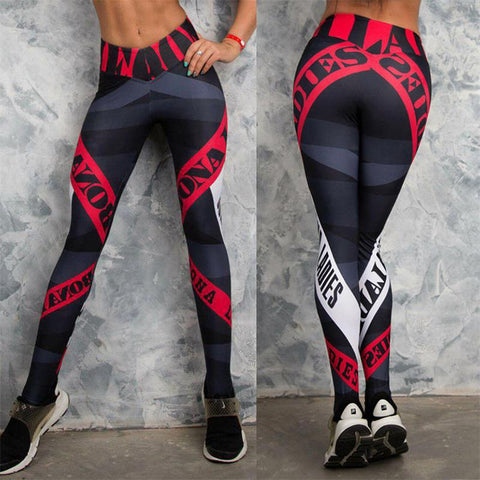 Sexy Hips Push Up Leggings Fitness Gyms Quick Dry Bottoms Trousers Fashion Women's Sporting Leggings New Letters Printed Pants