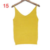 Sexy Knitted Tank Tops Women Gold Thread Top Vest Sequined V Neck Long Tank Tops Blusa Solid Silver Camis Beige Fitness Sweater