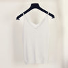 Sexy Knitted Tank Tops Women Gold Thread sequins top sleeveless V Neck stretch vest Blusas 19colors Solid Silver Camis Fitness