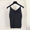 Sexy Knitted Tank Tops Women Gold Thread sequins top sleeveless V Neck stretch vest Blusas 19colors Solid Silver Camis Fitness