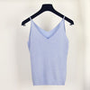 Sexy Knitted Tank Tops Women Gold Thread sequins top sleeveless V Neck stretch vest Blusas 19colors Solid Silver Camis Fitness