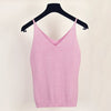 Sexy Knitted Tank Tops Women Gold Thread sequins top sleeveless V Neck stretch vest Blusas 19colors Solid Silver Camis Fitness