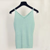 Sexy Knitted Tank Tops Women Gold Thread sequins top sleeveless V Neck stretch vest Blusas 19colors Solid Silver Camis Fitness