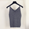Sexy Knitted Tank Tops Women Gold Thread sequins top sleeveless V Neck stretch vest Blusas 19colors Solid Silver Camis Fitness