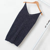 Sexy Knitted Tank Tops Women Gold Thread strapless short Sequined V Neck Tank Blusa Solid Silver Camis Beige Fitness Sweater