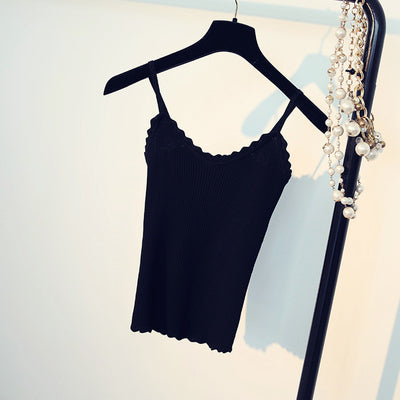 Sexy Knitted Tank Tops Women ruched strapless short cute sweet V Neck Tank Blusa Solid Camis Beige Fitness Sweater camisole