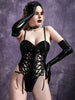 Sexy Lace Up Women Bodysuits PU Leather Hollow Out Gothic Grunge Aesthetic Black Backless Bodycon Top Push Up Summer Alt Clothes