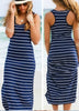Sexy Lady Womens Hobo Stripe Summer Beach Dress Long Maxi Vest Sundress 3 Colors