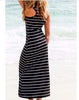 Sexy Lady Womens Hobo Stripe Summer Beach Dress Long Maxi Vest Sundress 3 Colors