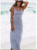 Sexy Lady Womens Hobo Stripe Summer Beach Dress Long Maxi Vest Sundress 3 Colors