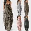 Sexy Leopard Dress Sleeveless Women Long Maxi Dress Casual Loose Print Beach Strap Dresses Boho Sundress Vestidos Plus Size