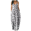 Sexy Leopard Dress Sleeveless Women Long Maxi Dress Casual Loose Print Beach Strap Dresses Boho Sundress Vestidos Plus Size