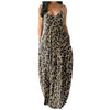 Sexy Leopard Dress Sleeveless Women Long Maxi Dress Casual Loose Print Beach Strap Dresses Boho Sundress Vestidos Plus Size