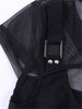 Sexy Mesh Hollow Goth Dress Women Gothic Style Bandage Mini Dresses Harajuku Solid Black Slim Robe Punk Style Egirl Vestidos