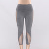 Sexy Mesh Patchwork Gray Women Leggings Fitness High Waist Elastic Breathable Workout Legging 2022 New Woman Clothing Pants