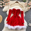 Sexy Off Shoulder Faux Strapless Dress Women Red/Black/White Elegant Club Party Vestidos Female High Waist Mini Dress Christmas