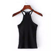 Sexy Off Shoulder Knitted Camis Women Bustier Crop Tops O Neck Elastic Tube Camis Female Knitting Camis Autumn Basic Tops 803822