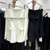 Sexy Off-Shoulder Slimming Long Sleeve Black Business Suit Coat Women Temperament Slim Blazer Top Ladies 2023 Spring Clothes