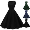 Sexy Party Swing Dress Classic Simple Vintage Maxi Dress Women's Summer  Black Dress Sleeveless O-neck High Quality Robe