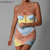 Sexy Patchwork Diamond Spaghetti Strap Lace Mini Bodycon Dress Women Elegant Party Backless Sleeveless Button Short Camis Dress