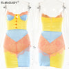 Sexy Patchwork Diamond Spaghetti Strap Lace Mini Bodycon Dress Women Elegant Party Backless Sleeveless Button Short Camis Dress