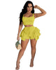 Sexy Ruffles Shorts and Crop Top Women Summer 2 Piece Sets Club Vacation Outfits  Items 2023
