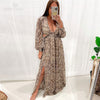 Sexy Serpentine Backless Hollow Out Dress 2023 Spring Women Long Lantern Sleeve Club Party Evening Maxi Dress Vestidos D10