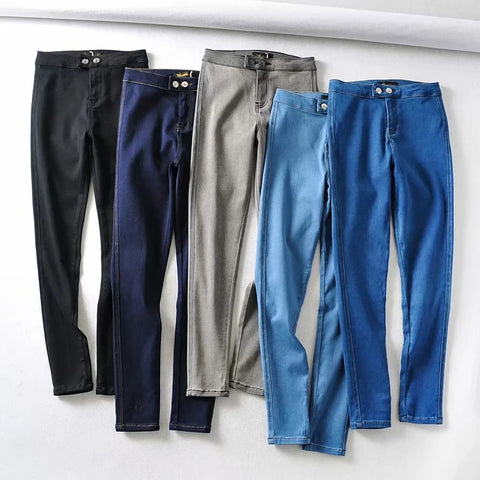 Sexy Skinny Jeans Spring Woman High Waist Gray Wash Denim Trousers Blue Bodycon Lift Butt Pencil Pants Female