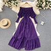 Sexy Slash Neck Off Shoulder Draped Chiffon Long Dress Women Purple/White/Pink Split Party Vestidos Ruffle Hem Maxi Robe New