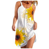 Sexy Sleeveless Floral Printed Dresses Women Summer  Vestidos Casual Loose Beach Dress Robe Femme Sundress платье летнее