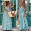 Sexy Sling Floral Print Boho Beach Dress Women Summer Sleeveless Tie Up Party Maxi Long Dresses Casual Holiday Sundress Vestidos
