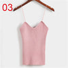 Sexy Solid Knitted Tank Tops Women Cute Basic Camis V-Neck Vest Blusa Black White Pink Beige Backless Fitness Tops Tees Female
